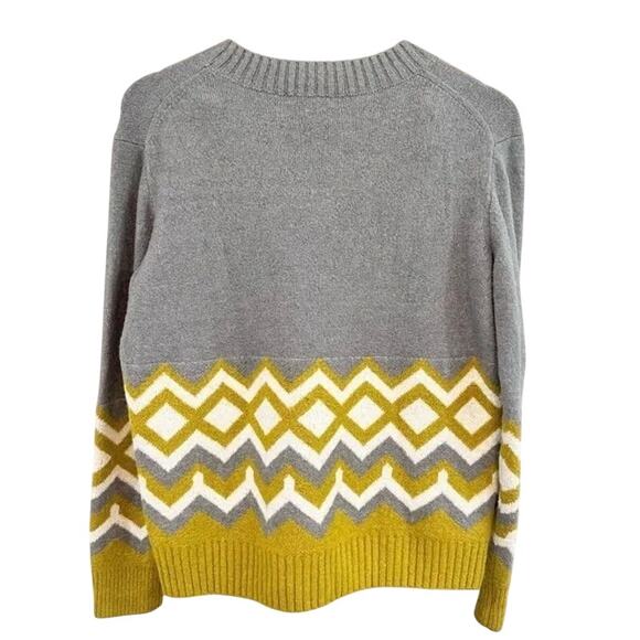 J. Crew Geometric Fair Isle Wool Blend Crewneck Sweater Size XS - Picture 5 of 6